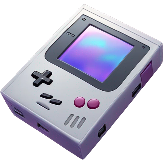 Iridescent Gameboy playing Kirby emoji