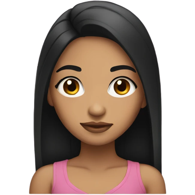 lightskin girl with long lashes and straight long black hair emoji