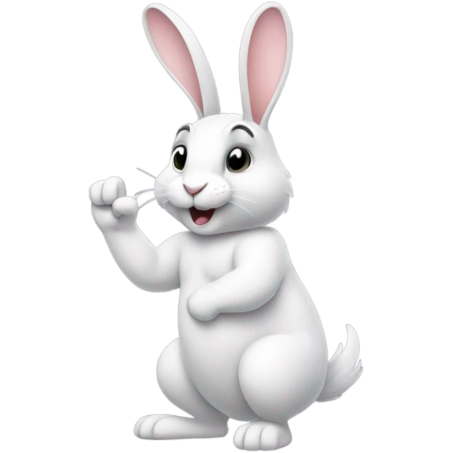 rabbit giving middle finger emoji