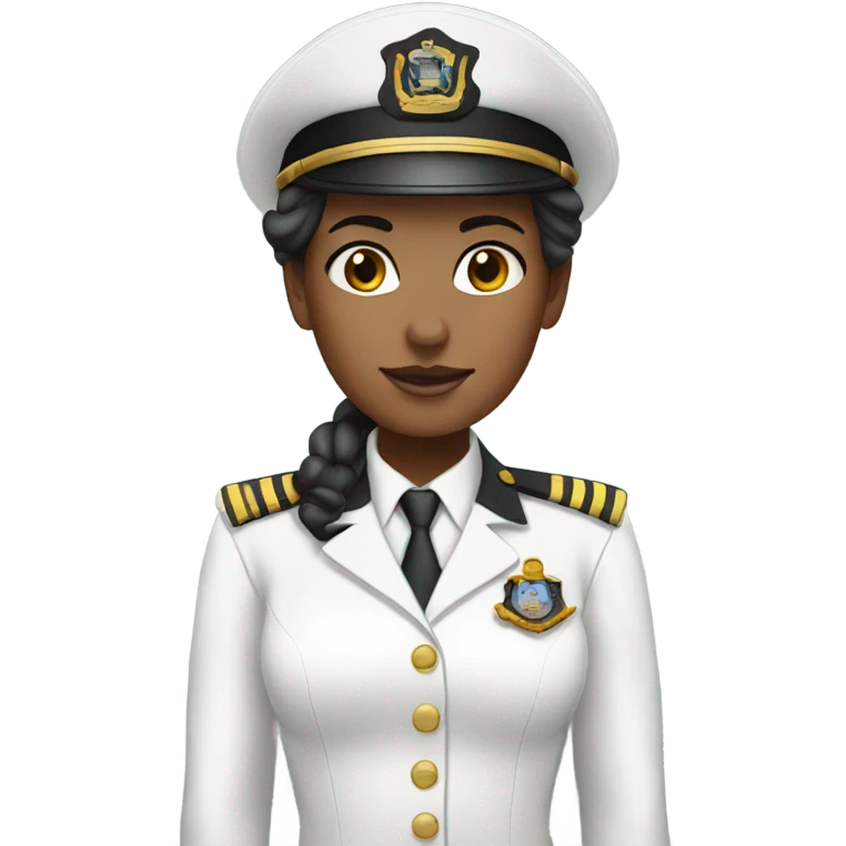 Ship Captain Woman white Skin , white Uniform  emoji