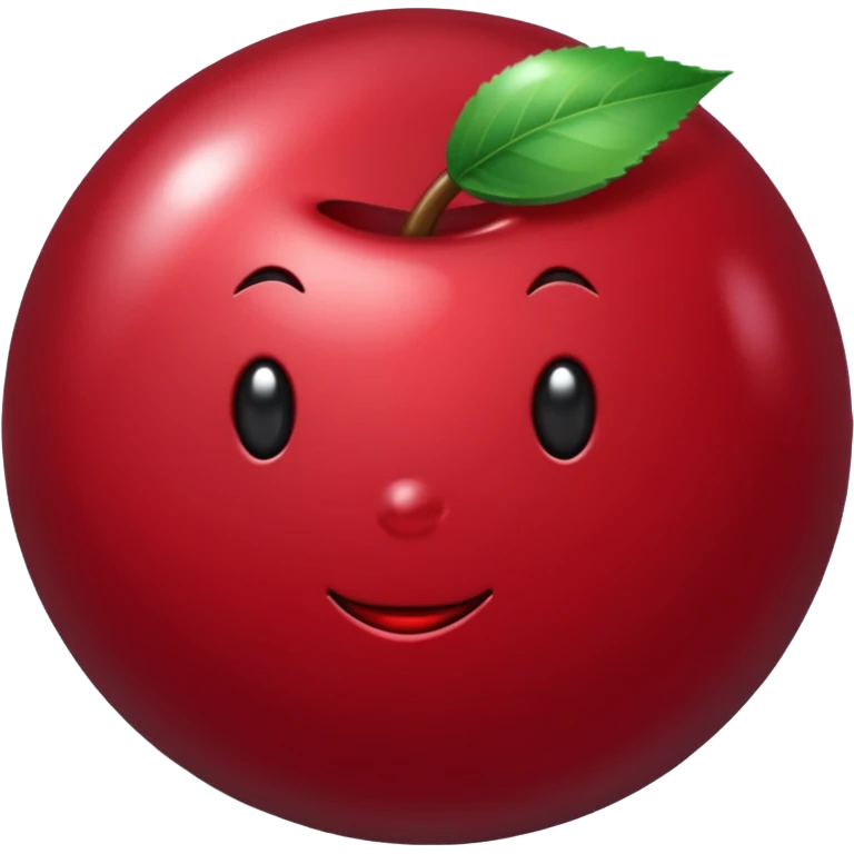 metallic dark red cherry candy emoji