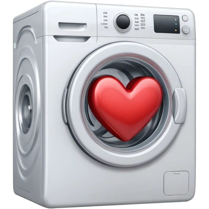 The washing machine inside the heart emoji