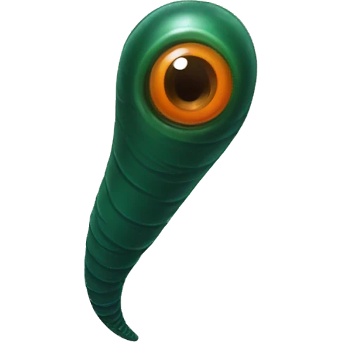 Eight-eyed Dark green and orange medicinal leech with oral suction and caudal suction emoji