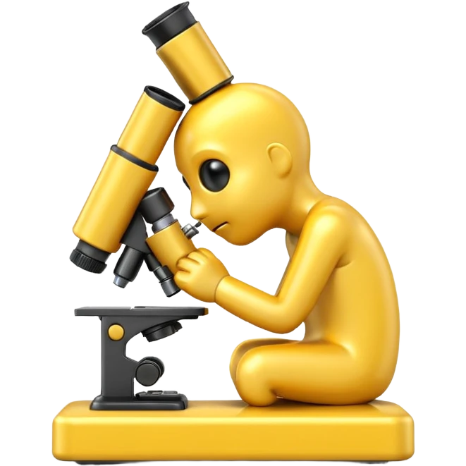 Make a thinking emoji along with a microscope. emoji
