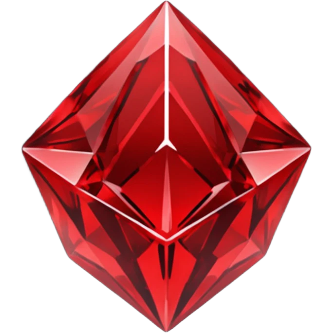iOS sticker, dark fantasy crystal, monochrome red, minimal emoji