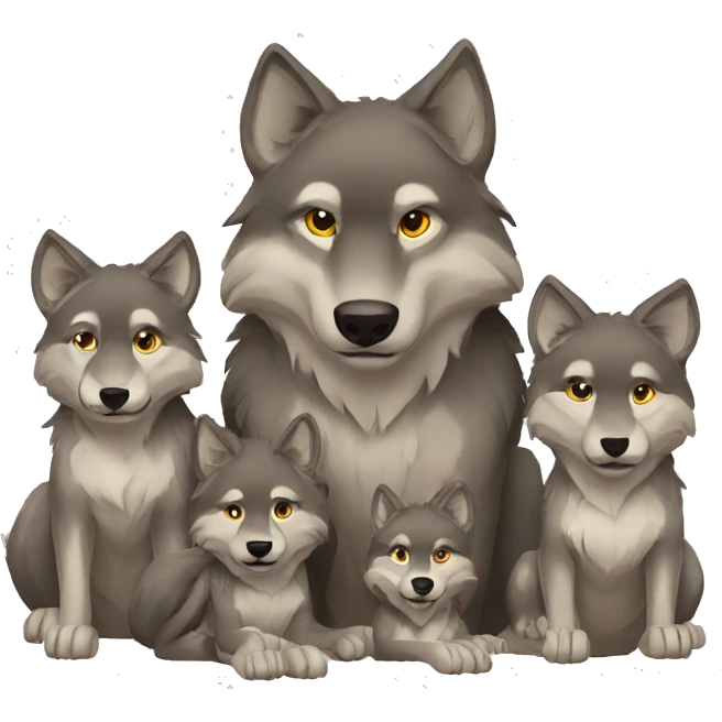 wolf family emoji