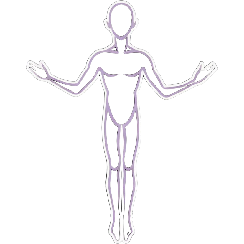 Human form dissolving into ethereal light particles, transcending physical form, spiritual journey emoji