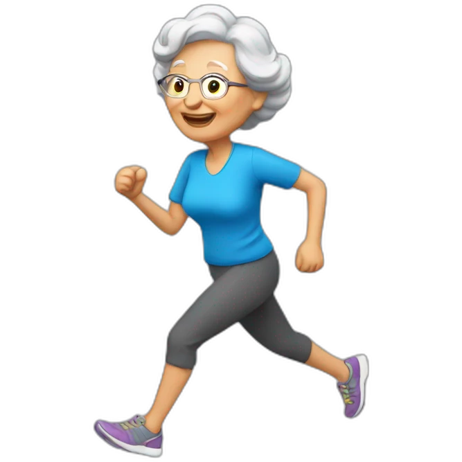 grand ma running emoji