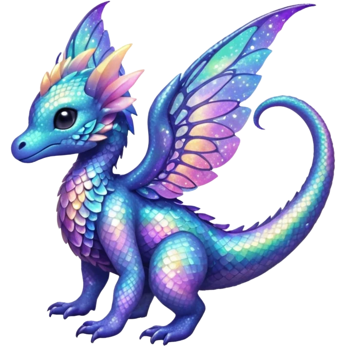 Pastel nebula glittery Randomly-faerie-drake-colored sparkly exotic Fakémon-creature emoji