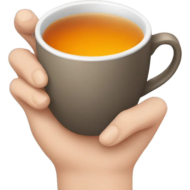 hand holding tea emoji