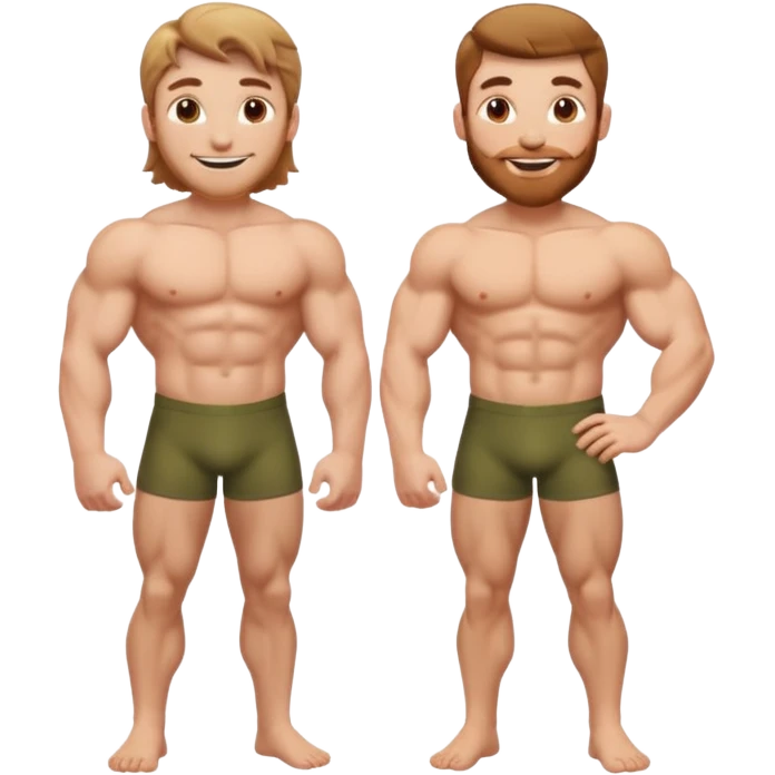 happy white Adam and Eve standing next to each other emoji