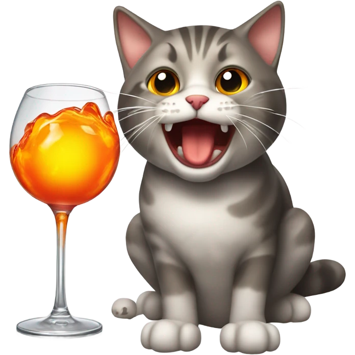 Cat drinking fireball shot  emoji