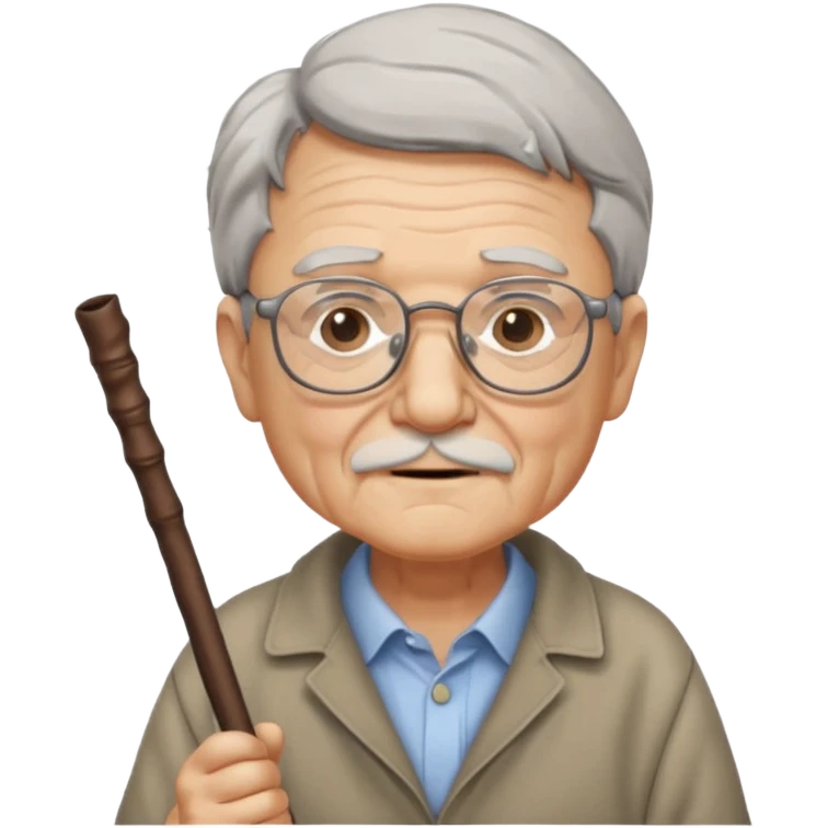 oldman with walking stick emoji