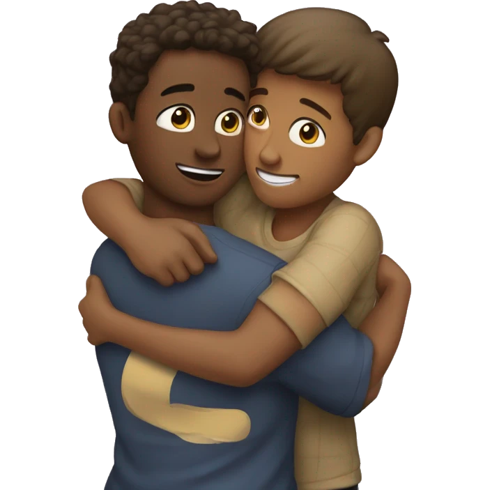 Two friends hugging emoji