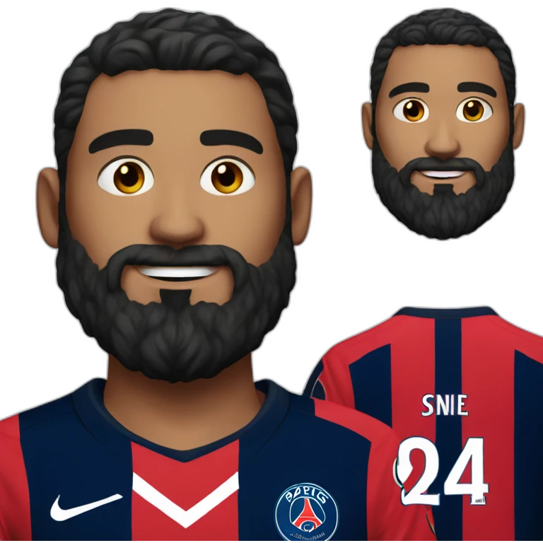 Beard guy with 1998 PSG jersey emoji
