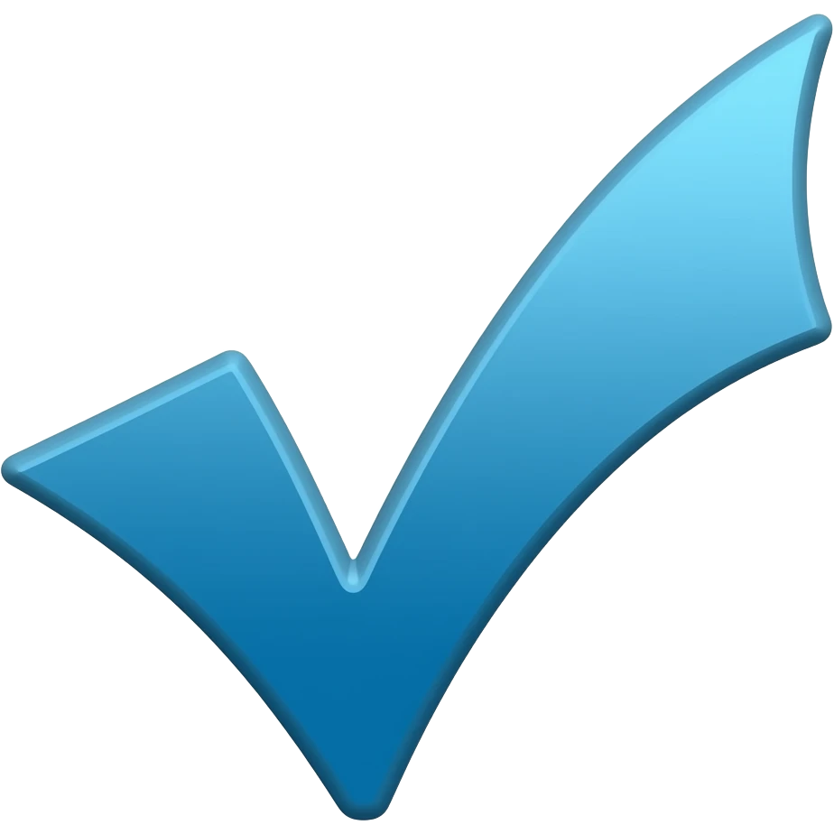 Синяя галочка。смайлик который можно скопировать emoji