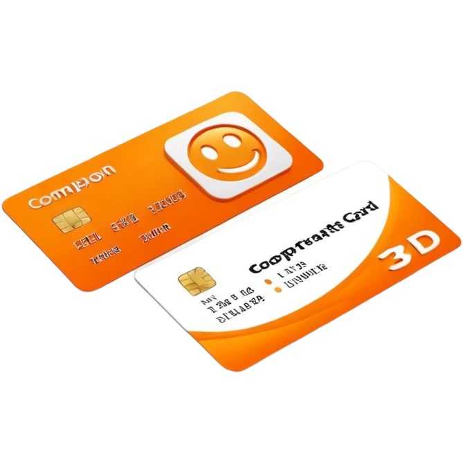 3D corporate card where Color #FF3D00 is the main visual element, with simple ‘WAD’ text. just 'WAD' and no other markings (no digits, no any card company logos, no chip). Minimal, modern, high-end. emoji