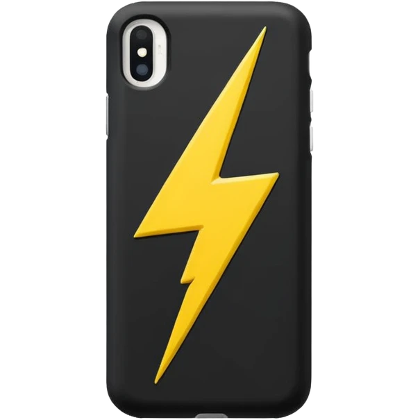 smartphone case with a lightning bolt emoji