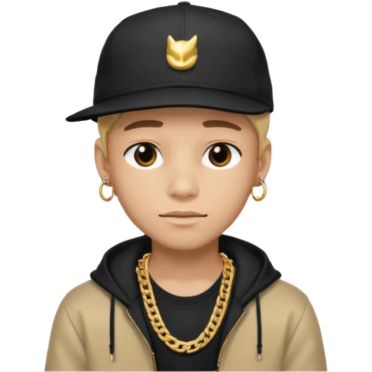 handsome boy with cap hip hop only neck  emoji