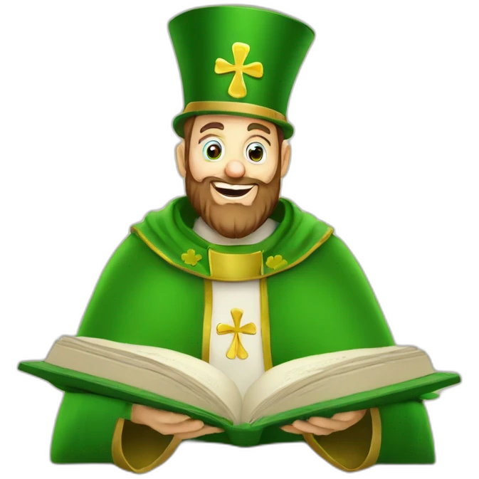 Catholic st patrick reading happy emoji