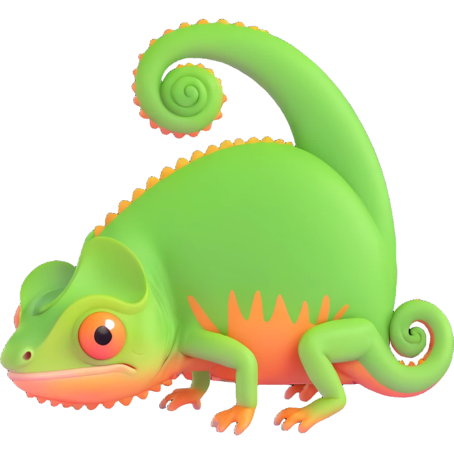 cute red chameleon emoji