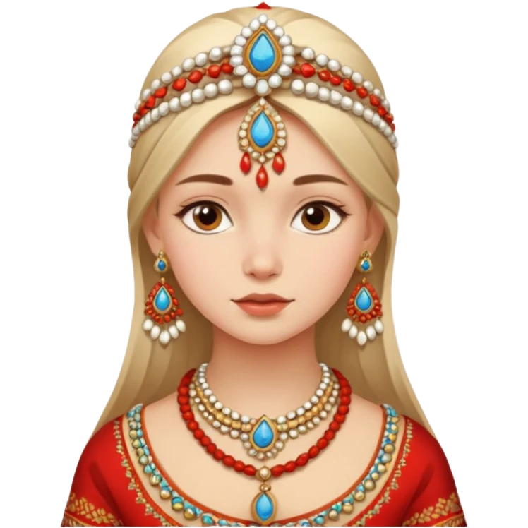Russian girl in Indian jewellery emoji