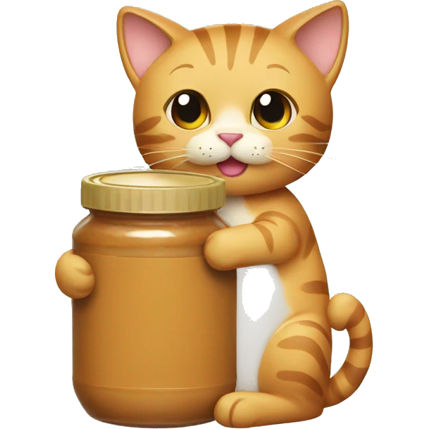 cat holding peanut butter jar emoji