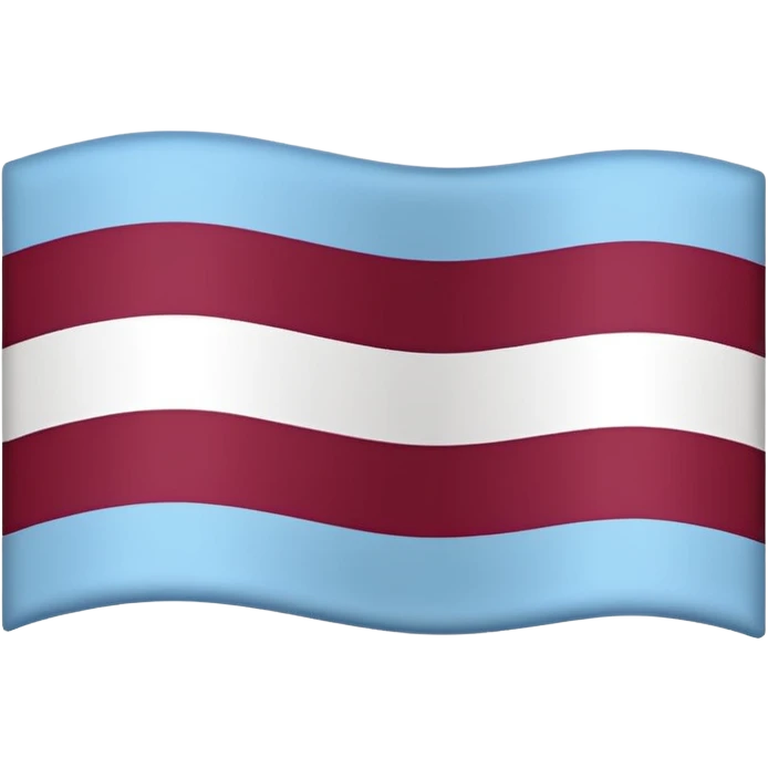Austria flag with dark burgandy and light blue colours instead Weymouth Fc sign emoji