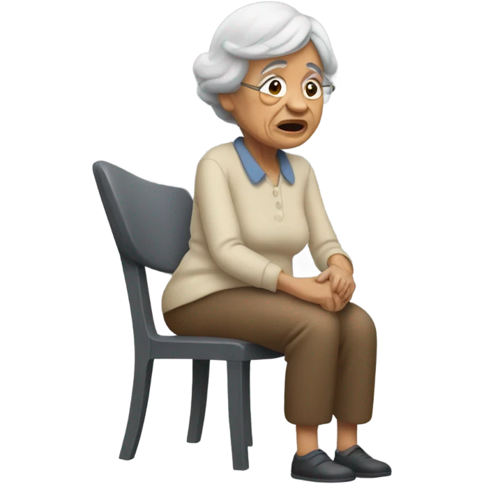Grandma having pain in back emoji