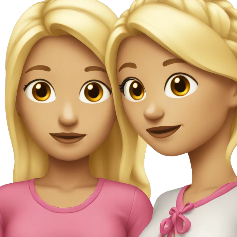 Two blonde girls in love  emoji
