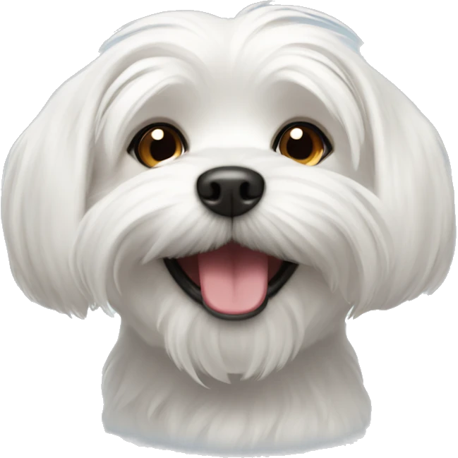 Maltese dog smiling emoji