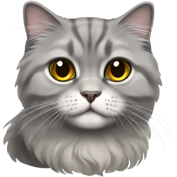 scottish fold cat gray long-haired  emoji