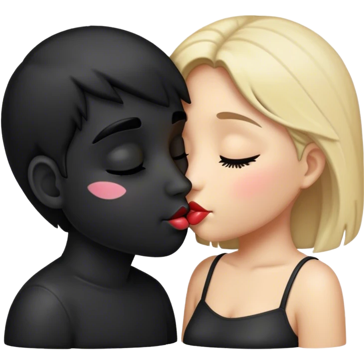 Black kiss emoji