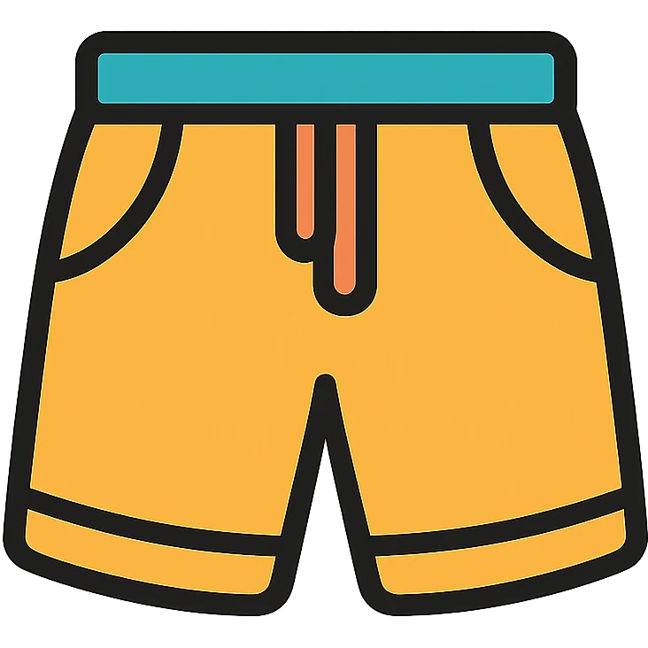 a pair of casual shorts, simple and modern, icon style emoji