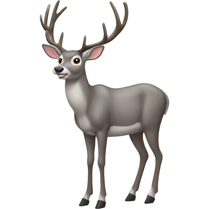 gray mule deer buckstaning pose looking straight emoji