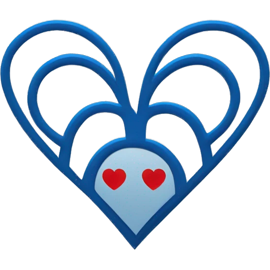 A simple heart icon with a single digital symbol inside, like a Wi-Fi or smartphone icon. Use solid red or blue for the heart. The design should be clean, modern, and minimal emoji