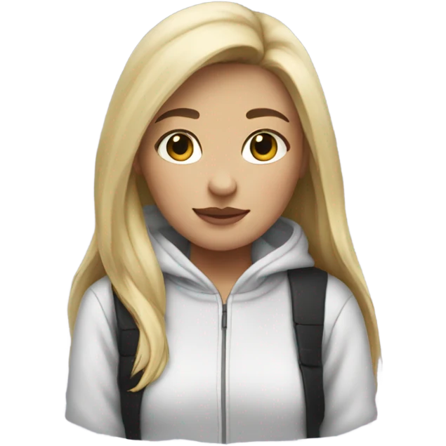 Blonde girl with panda hoddie emoji