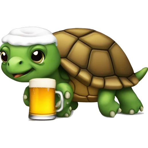 Turtle drinking beer emoji