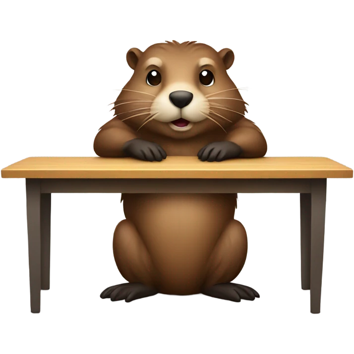 Beaver is sitting at the table emoji