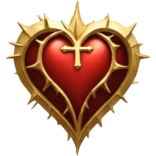 gothic red and gold holy heart emoji