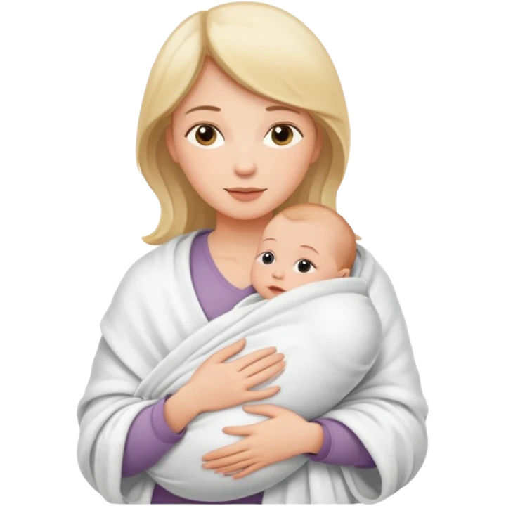 mae com bebe no colo recem nascido emoji