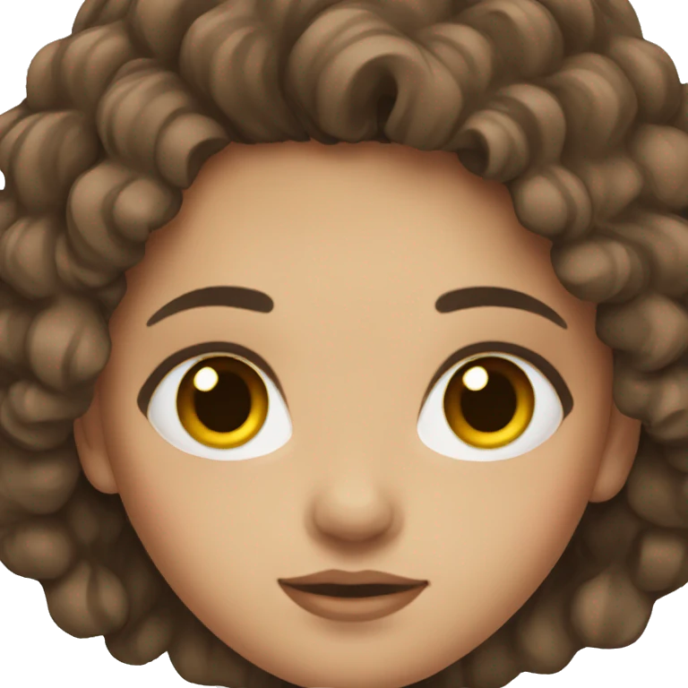 Girl with brown hair brown eyes long lashes  emoji