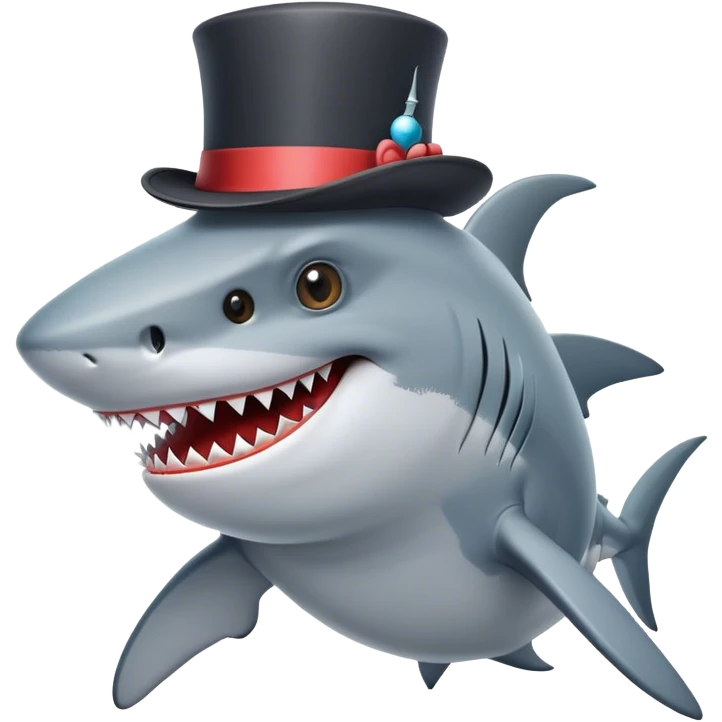shark with tophat emoji
