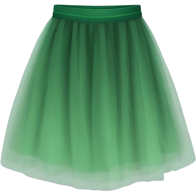 Green tulle skirt, isolated emoji