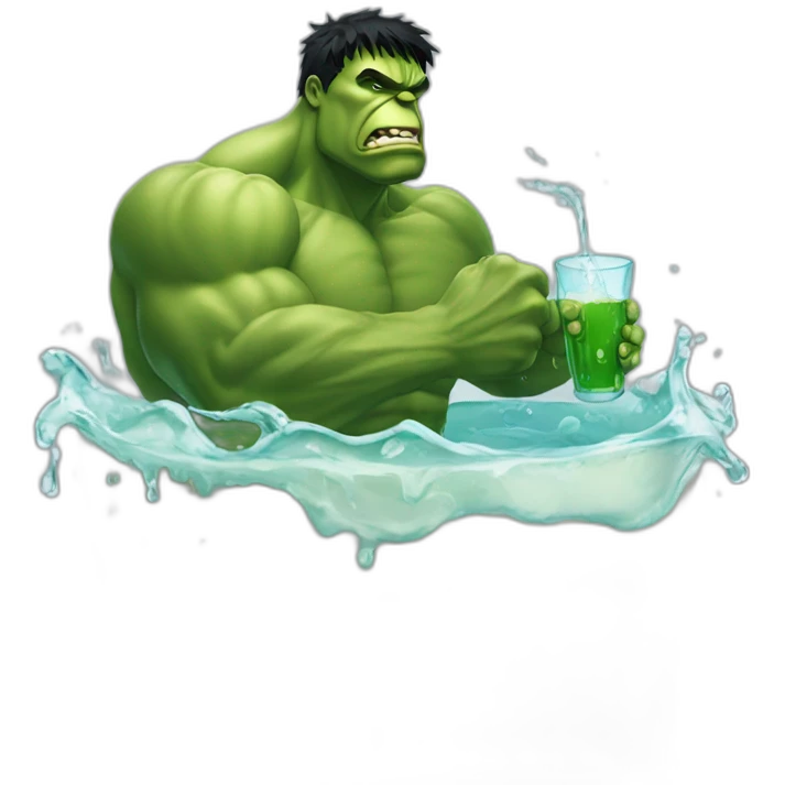 hulk drinking wather emoji