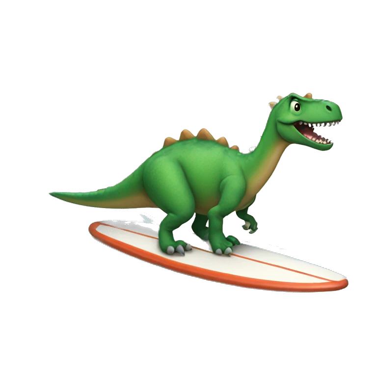 a dinosaur on a surf board  emoji