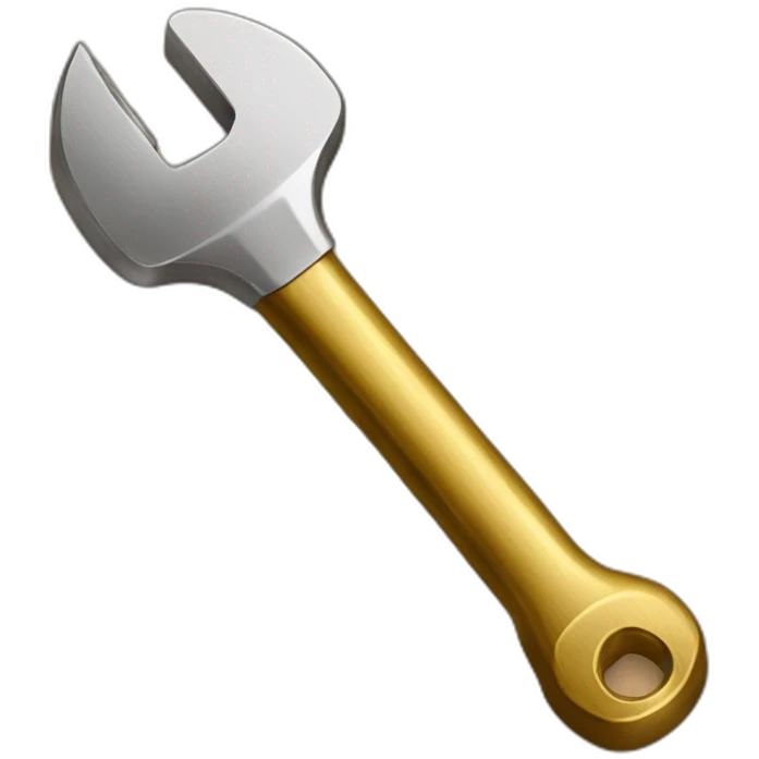 ajustable wrench un wood and gold emoji