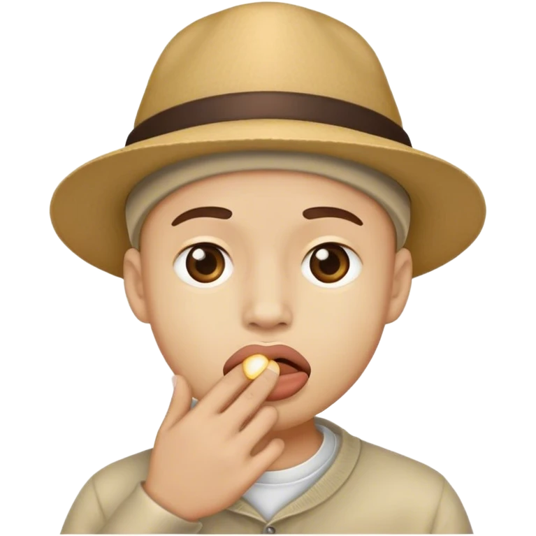 Hat in mouth  emoji