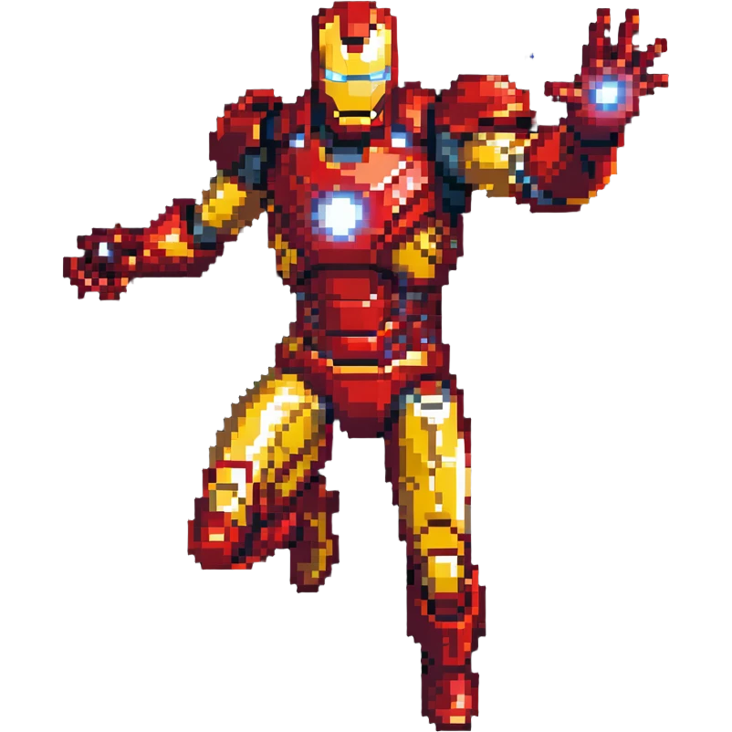 Iron Man flying with repulsor beams emoji