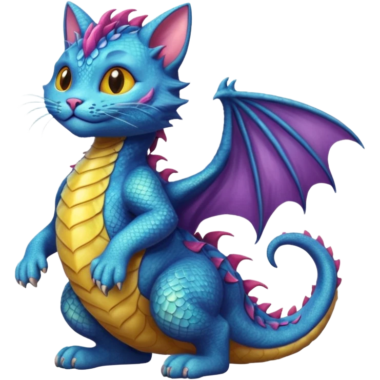 Cat riding a dragon emoji